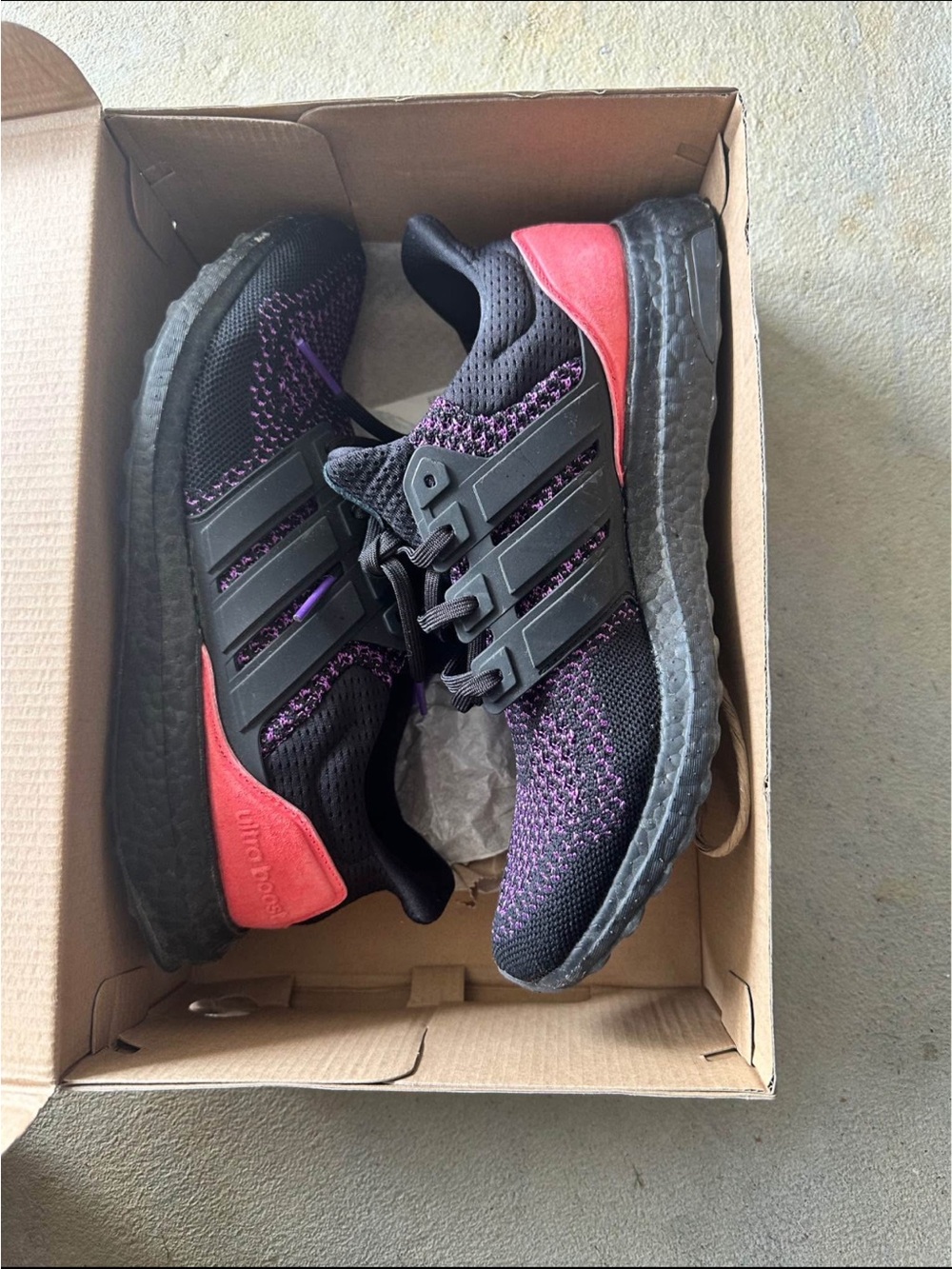 adidas ultraboost Black and Purple Running Shoes